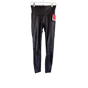Spanx Faux Leather Leggings Women's L‎ Deep Plum Merlot Shapewear Casual NWT